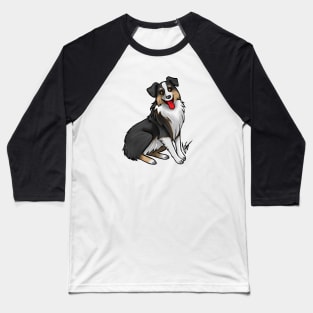 Dog - Australian Shepherd - Tri-color Black Baseball T-Shirt